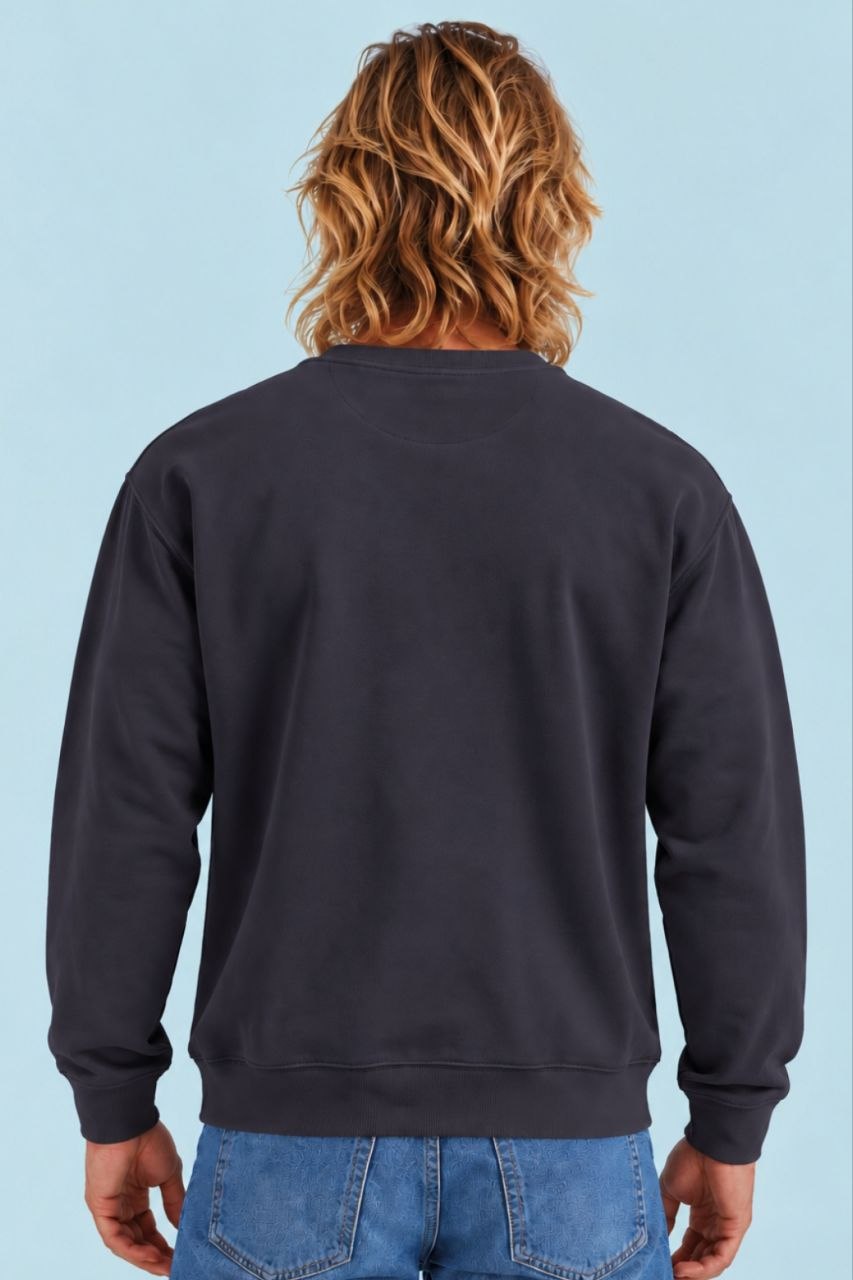 Sudadera sin estampar, color Navy, vista trasera