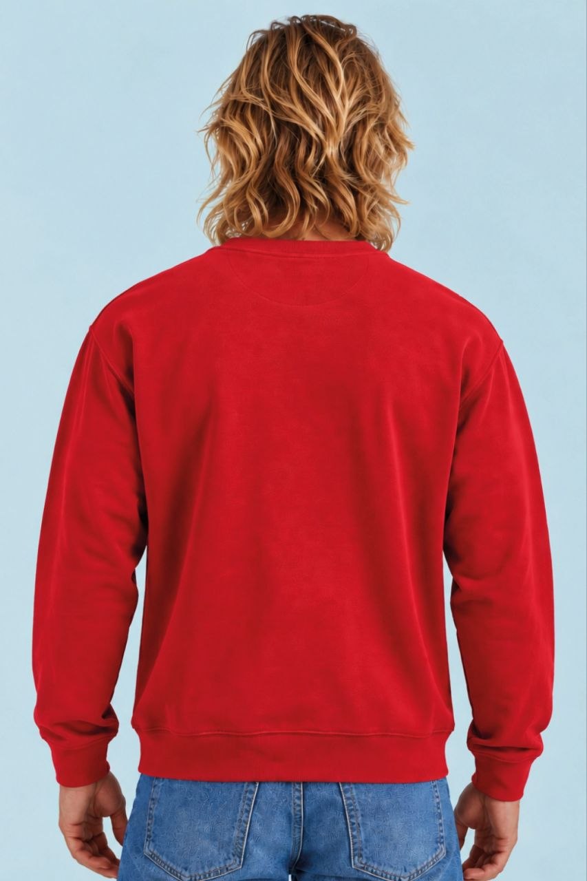 Sudadera sin estampar, color Rojo, vista trasera